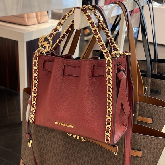 Michael Kors Women's Mina Small Belted Chain Crossbody Shoulder Dark Cherry 
NWT - Picture 3 of 16